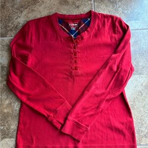 L.L. Bean Men's Long Sleeve Red Henley